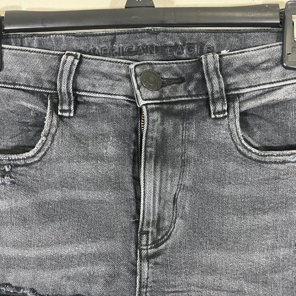 NWOT American Eagle Women's High Rise Distressed Black Jeans Size 6 - Picture 5 of 12